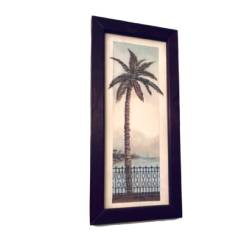 Small vintage beach tropical palm tree art